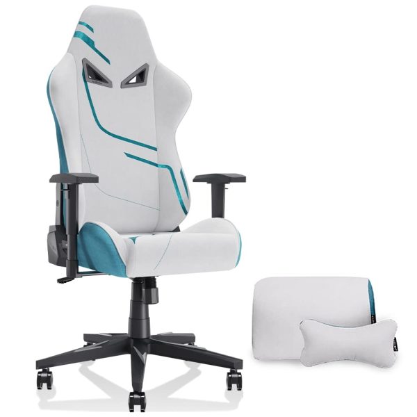 Fabric Gaming Chair with Headrest and Lumbar Pillow